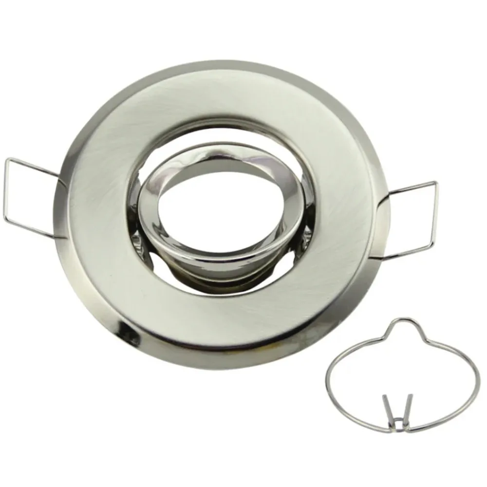 1/10PCS Round LED Ceiling Downlight MR11 Lamp Holder 70mm Dia 45mm Cutout Satin Nickel Ceiling Spotlight Mounting Brackets
