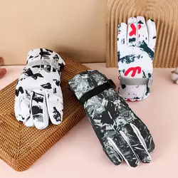 Guantes cálidos de nieve para niños y adultos, esquí, Snowboard, a prueba de viento, impermeable, espesar, mantener el calor, niño y niña, Invierno