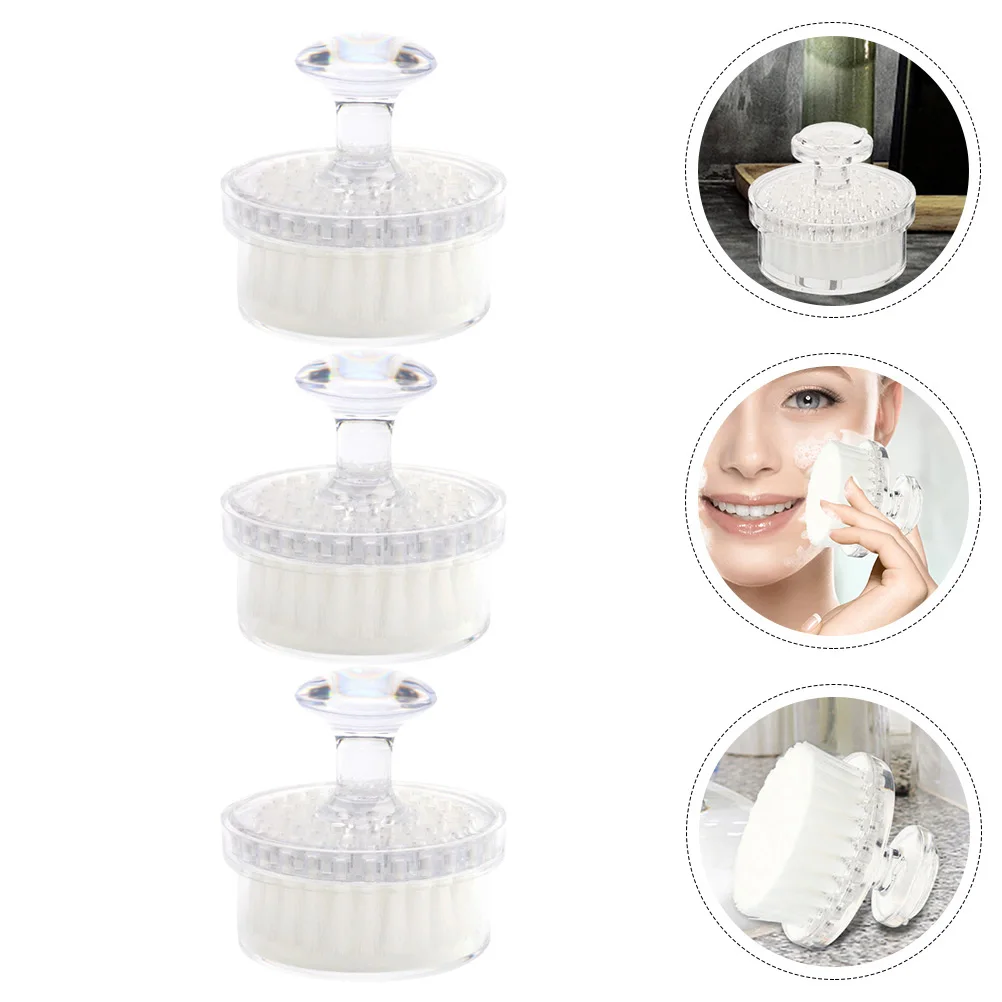 3 قطعة فرشاة الوجه قسط الألياف دليل منظف الوجه للتنظيف العميق التقشير المسام Unclogging أداة العناية بالبشرة