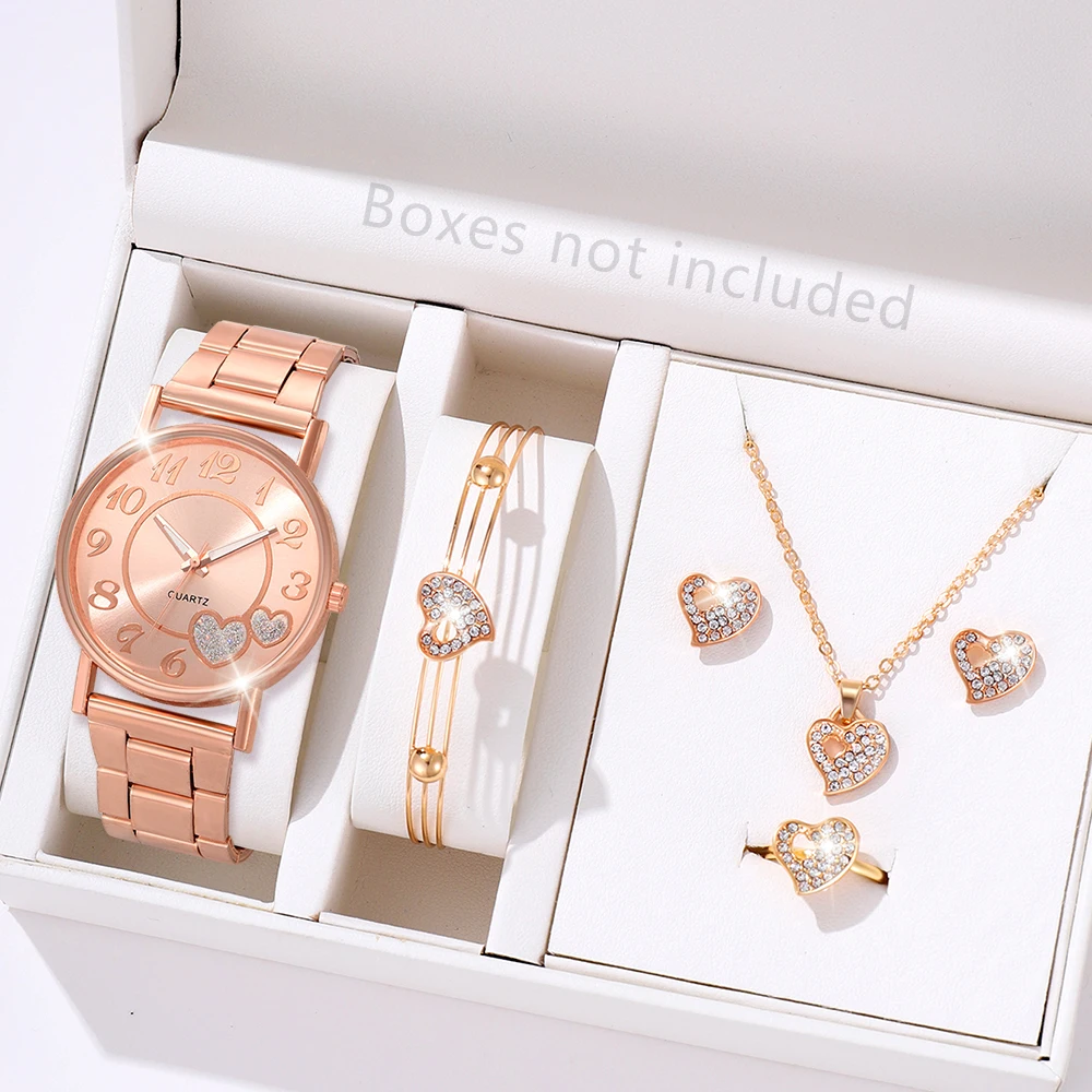 1Pcs Rose Gold Fashionable Minimalist Watch Luxurious Couple Steel Strip Casual Quartz Watch Is The Perfect Gift For Her