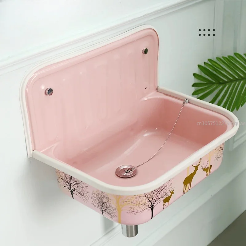 Cold Rolled Steel Copper Plated Nostalgic Hanging Basin Is Suitable for Bathroom, Sinking, Model Room, Face Washing, Kitchen