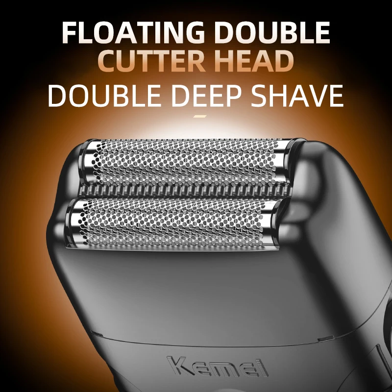 Kemei ماكينة حلاقة كهربائية المهنية أداة تهذيب اللحية الحلاقة المحمولة ماكينة حلاقة الترددية الحلاقة 2 شفرة USB تهمة للرجال KM-T95 #3