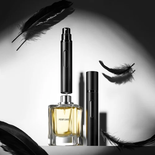 Imagen 2 del producto Louischanzl-Mini botella de vidrio con pulverizador de Perfume recargable para viaje, envases cosméticos vacíos portátiles, atomizador en aerosol, 5/8/10ml