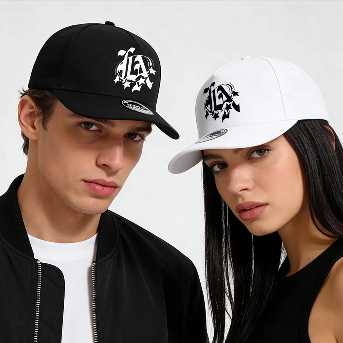 1pc, 'LA' Letter Print Snapback Cap, Classic Solid Color Unisex Baseball Cap, Lightweight Adjustable Dad Hat for Women and Men