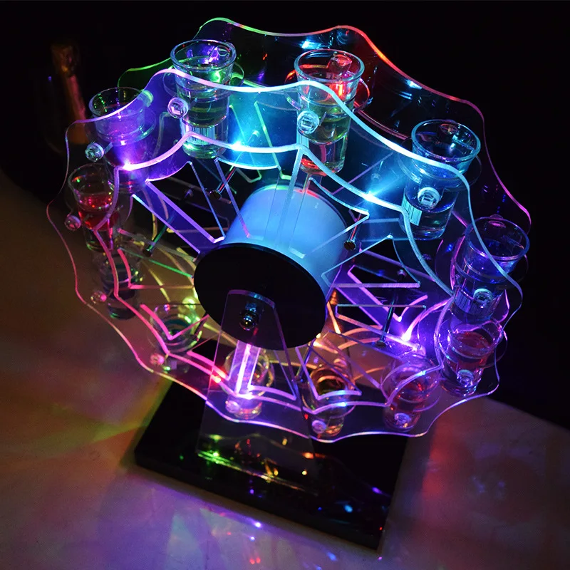 Ferris wheel cup holder LED luminous charging bullet  Cocktail holder 12-hole Hot Wheel Ferris wheel
