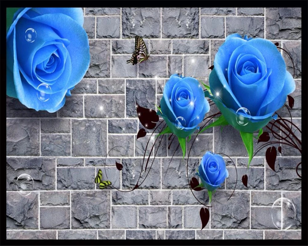 

Customized wallpaper high-definition European style retro three-dimensional relief rose TV background wall 3d wallpaper painting