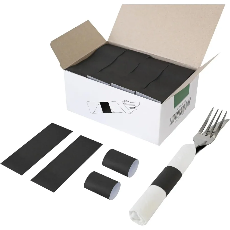 

NATURALABEL Стандартная лента для салфеток, бумажные кольца для салфеток, самоклеящиеся, 2000 шт., черные