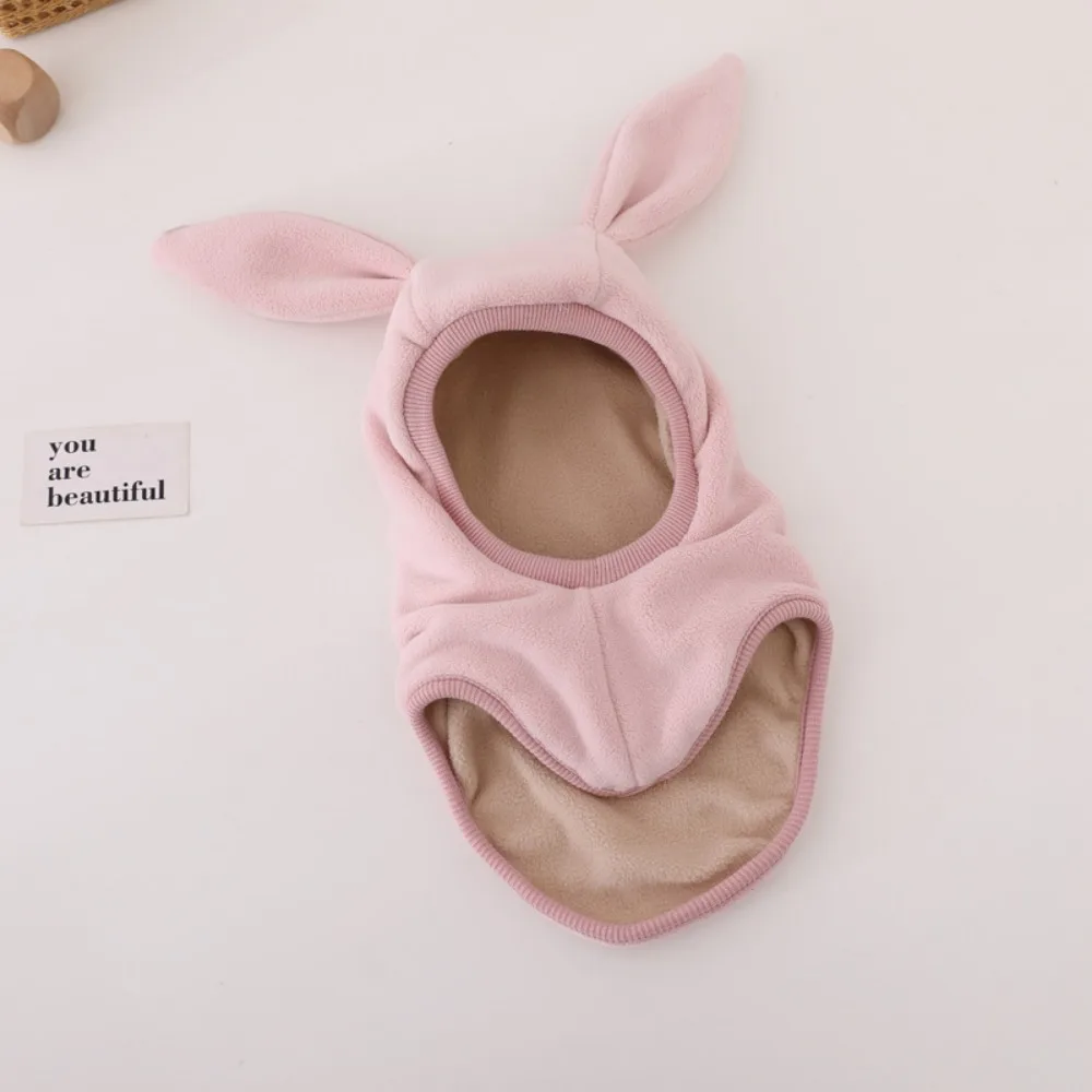 

Cartoon Winter Kid Bear Ear Cap Plush Warm Baby One-Piece Hat Windproof Hood Beanies Boy Girl