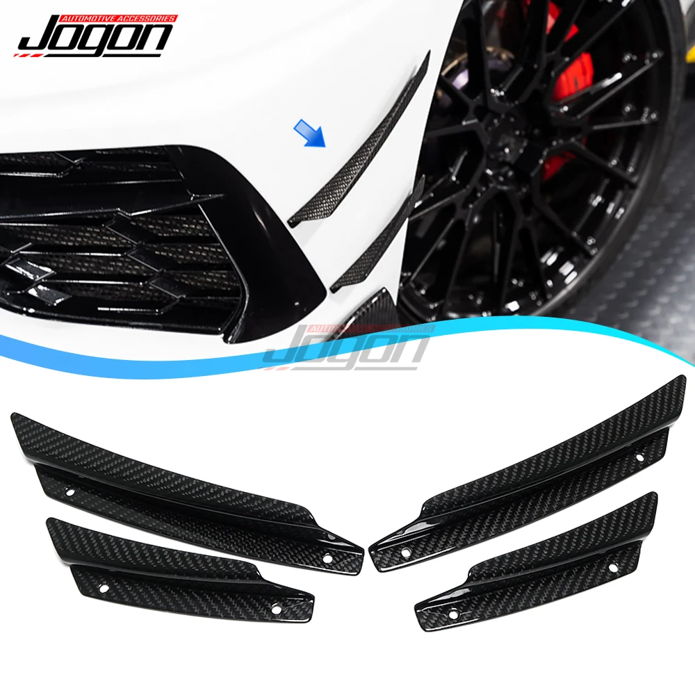 For Chevrolet Corvette Stingray C8 Z51 2020- 2023 Front Bumper Lip Spoiler Wing Splitter Side Kit Trim Canards Chin Carbon Fiber