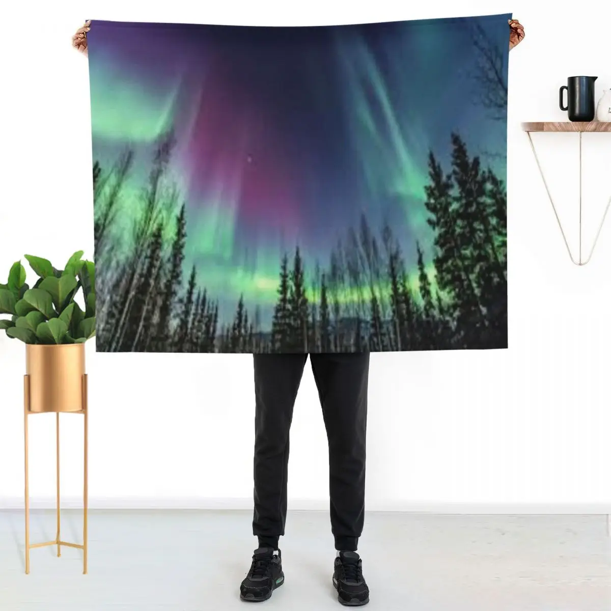 Aurora Borealis Throw Blanket Moving Decoratives Blankets For Sofas christmas decoration Hair Soft Plush Plaid Blankets