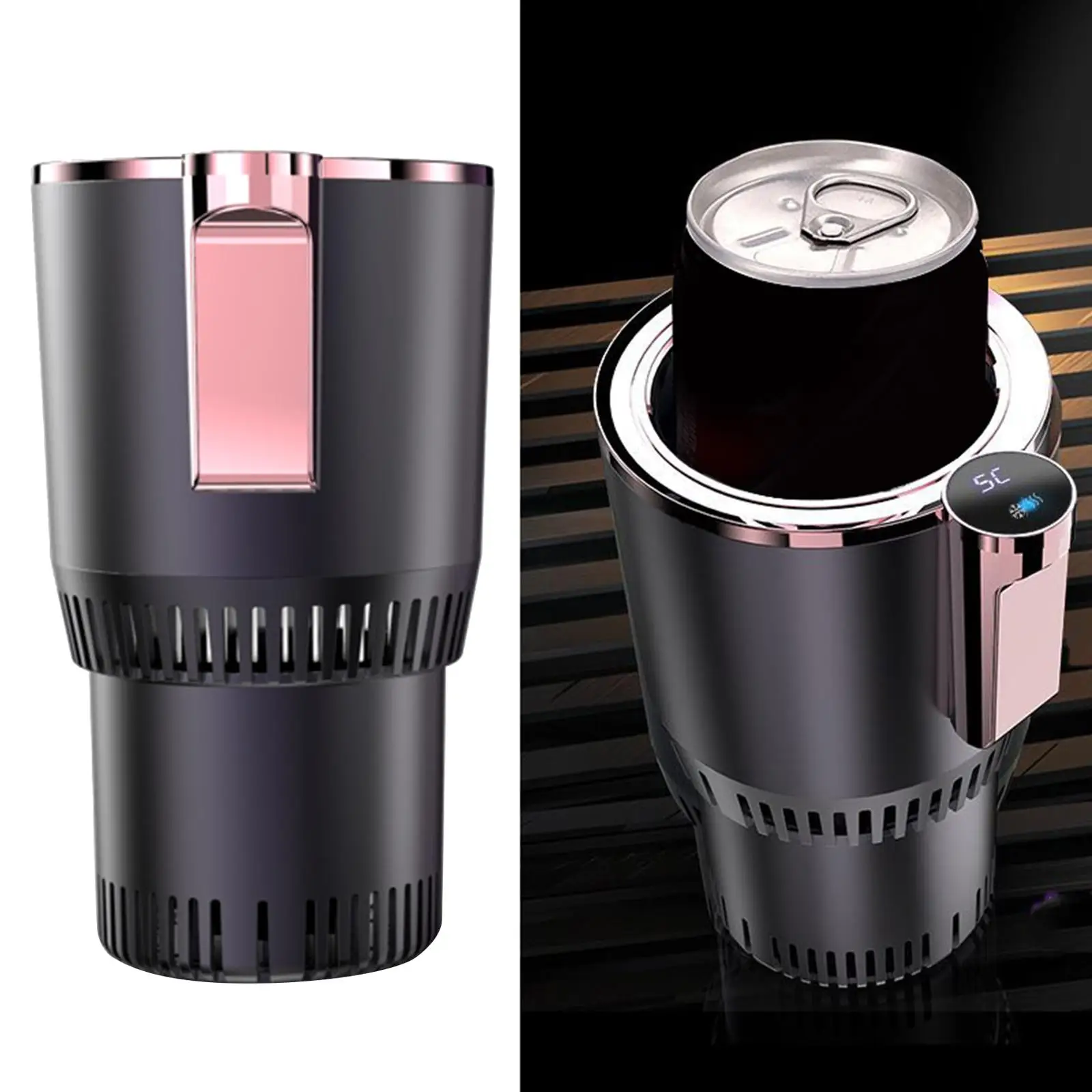 Smart Electric Car Cup Warmer Portable Mini Refrigerator with Touch Display Heating and Cooling Function for Milk Coffee Mug