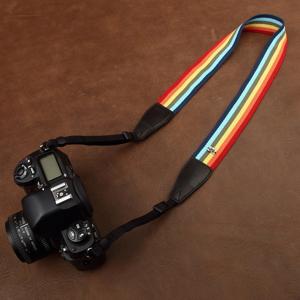 Camera Strap Cotton Colored Striped Digital Photography Camera Shoulder Strap Adjustable Cross Body Mirrorless Neck Strap