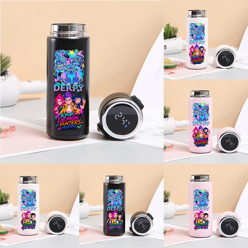 

KPop Demon Hunters Rumi 304, изолированная чашка из нержавеющей стали, компактная и портативная чашка с цифровым дисплеем и температурной изоляцией