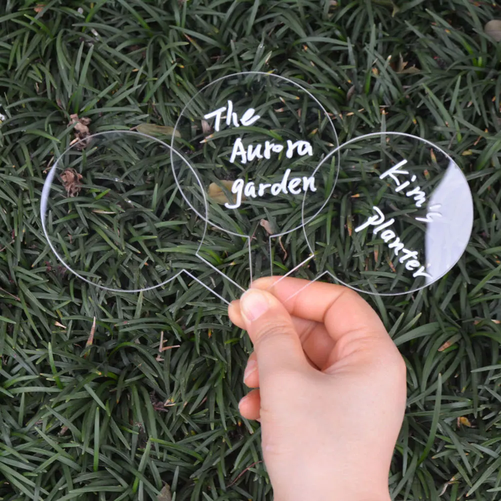 

12Pcs Acrylic Plant Label Tags Water Resistant Reusable Markers for Garden Nursery Greenhouse Plants Plant Markers