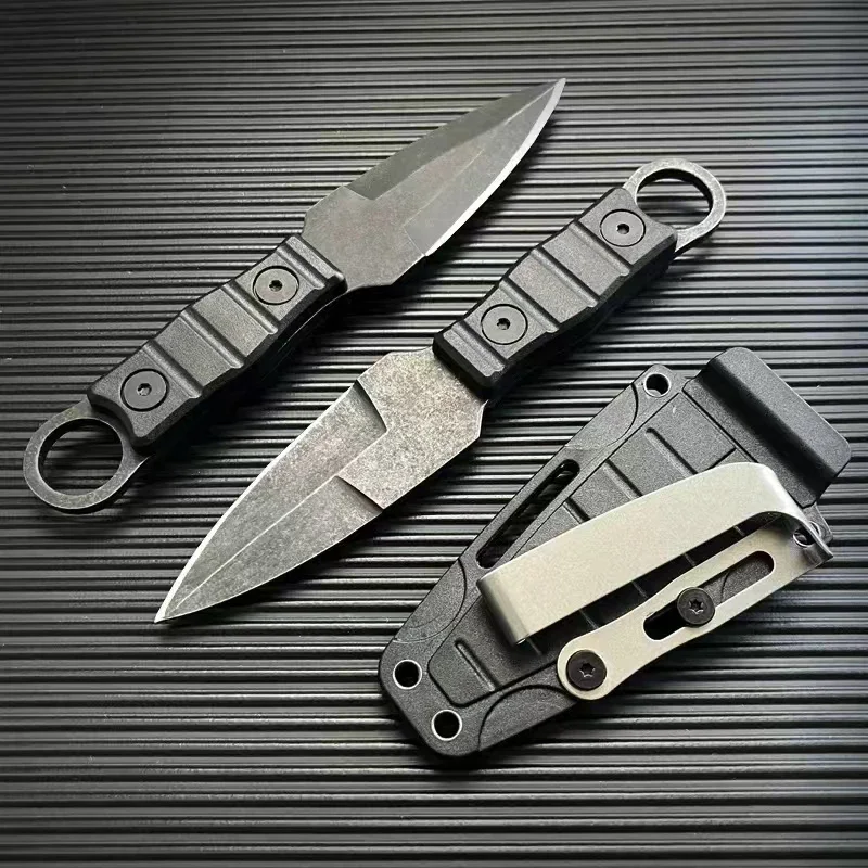 NEW Outdoor small straight knife, high hardness survival knife, camping EDC portable,utility knife +K sheath