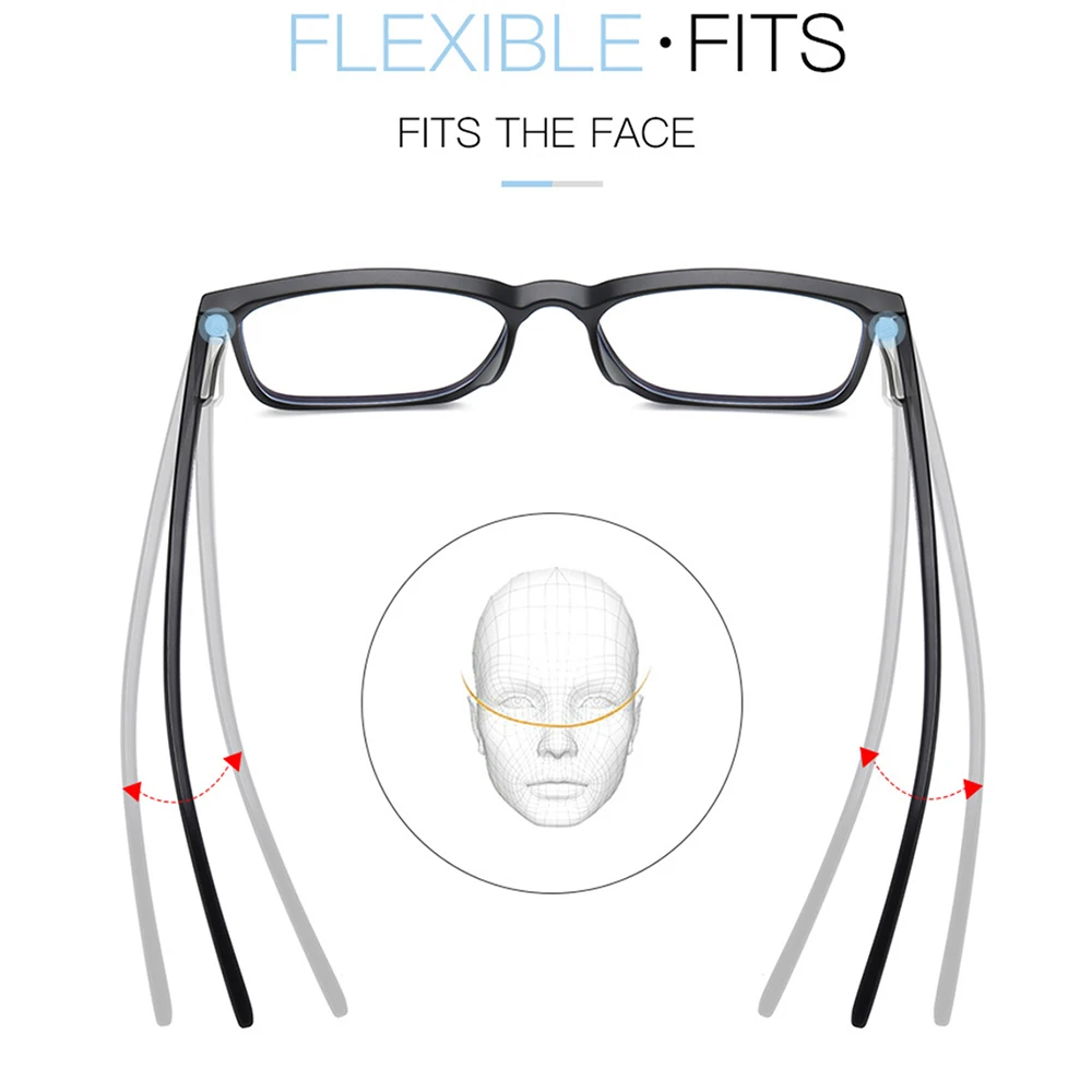 VIVIBEE Customized Prescription Glasses Men TR90 Matte Black Square Myopia Eyewear Optical Classic Astigmatism Eyeglasses - Image 3