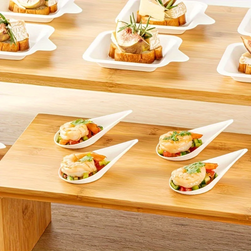 

50 шт. десертная тарелка, высококачественные подносы, сервировочные домашние тарелки, одноразовые блюда с каплями воды, фруктовая посуда, бумага