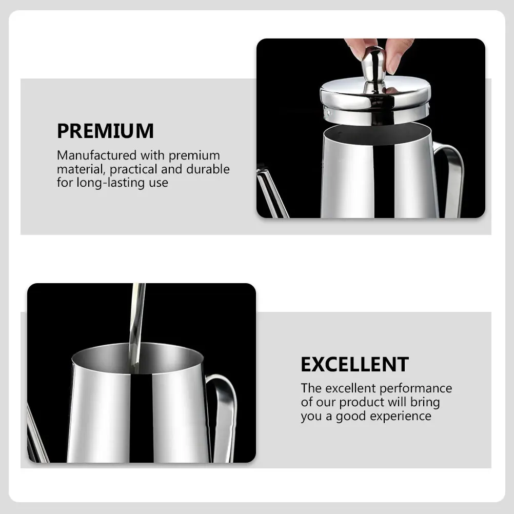 

Stainless Steel Can Long Spout Large Capacity Storage Kitchen Home Restaurant Container Ergonomic Handle Seasoning Bottle Simple