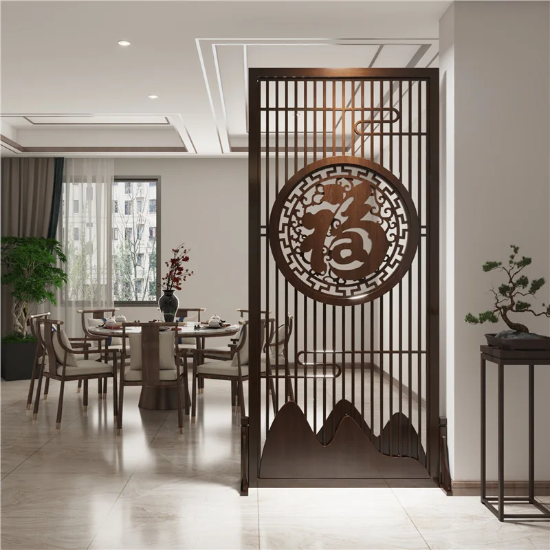 Screen partition wall, living room entrance porch, office facing the door, entering the door, blocking the mobile seat screen