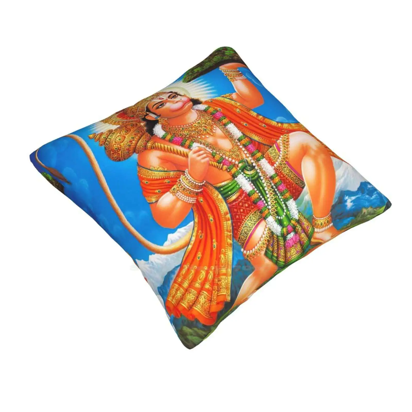 Lord Hanuman Lifting Mountain Fashion Sofa Throw Pillow Cover Pillowcase Dronagiri Chalisa Vishnu Krishna Maa Lakshmi Hinduism