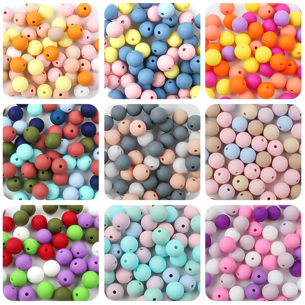 25/50pcs 9mm Silicone Round Beads for Creative Gifts Pen Decor Jewelry Making DIY Necklace Bracelet Chain Keychain Toys