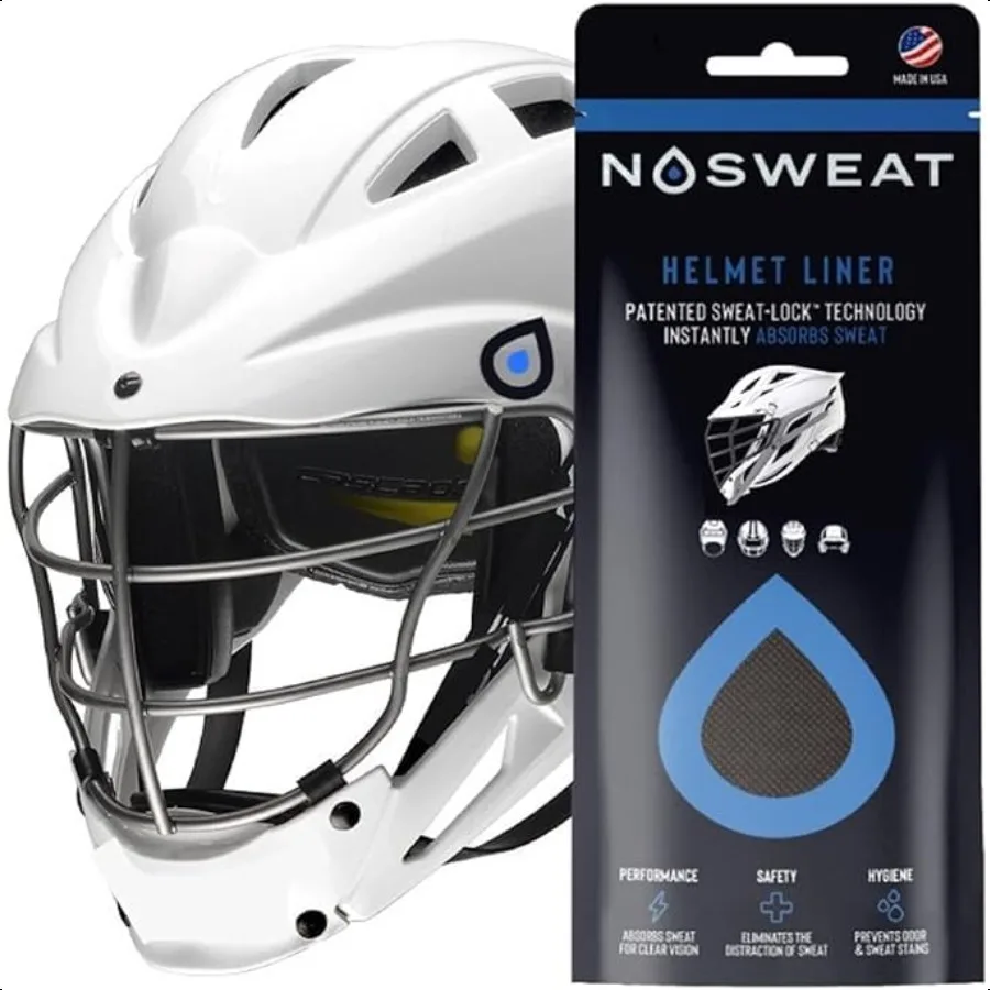 

Lacrosse Helmet Sweat Liner Patented Perspiration Absorbing and Wicking Technology Adult Youth