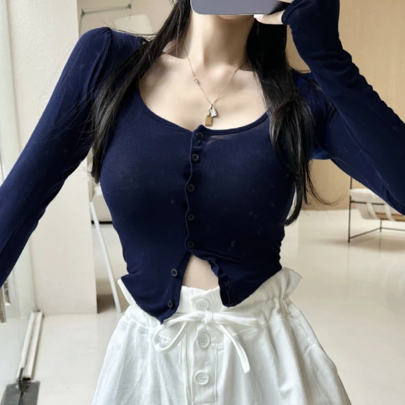 South korea Dongdaemun Fashion Comfortable New Trendy Women clothes Comfortable Women's Tight Thin Small Cardigan HN