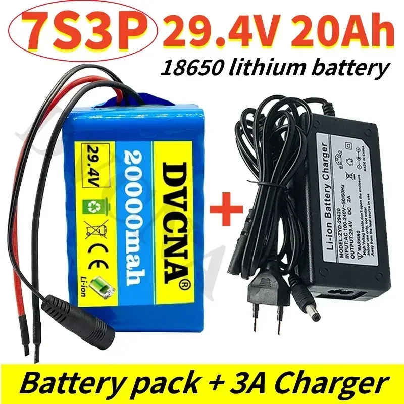 Original 24V 20Ah 7S3P Battery Pack 250W 350W Lithium-ion Electric Bicycle Lithium Battery Pack+29.4V 3A Charger