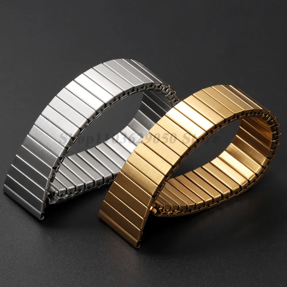Elastic Stretch WatchBand 22mm Metal for Huawei for Samsung Galaxy Flexible Strap Men Women Stainless Steel Bracelet Accessories