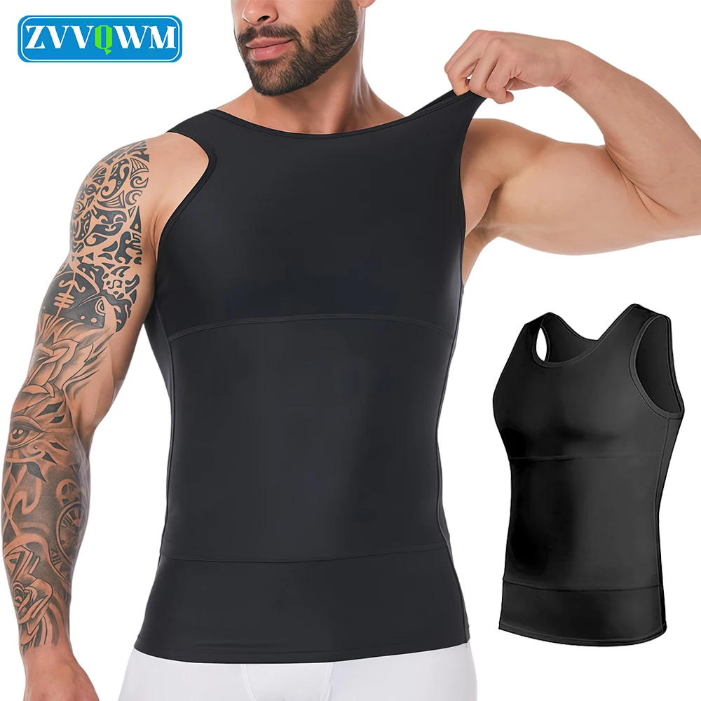 1Pcs Mens Slimming Body Shaper Vest, Sleeveless Compression Tank Top, Abs Abdomen Tummy Control Workout Undershirt Shapewear