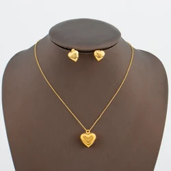 Gold Color Earrings and Necklace Jewelry Set for Women African Dubai Necklace Earrings Set for Engagement Party Accessories