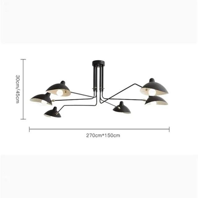 Industriële Vloerlamp Designer Statief Led Lamp Verstelbare Spin Serge Mouille Staande Lamp Loft Master Bed Kamer Decor Licht