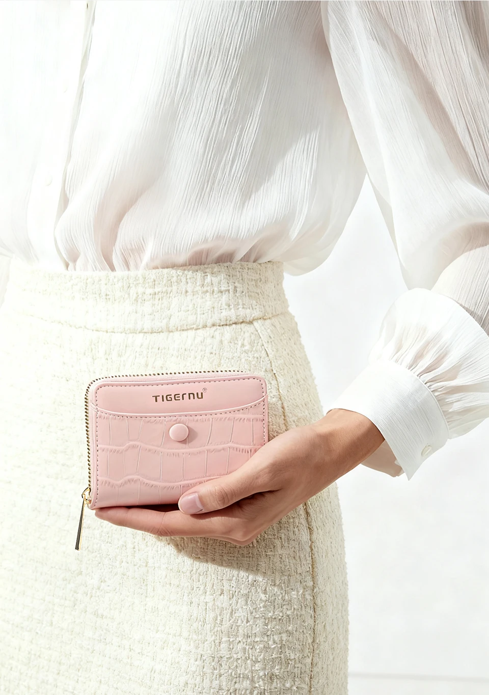Tigernu Neue Geldbörse Frauen Mode Kurze Brieftasche Aus Echtem Leder Leichte ID Karte Halter Reise Bargeld Münze Tasche Mit Reißverschluss – Detail 9
