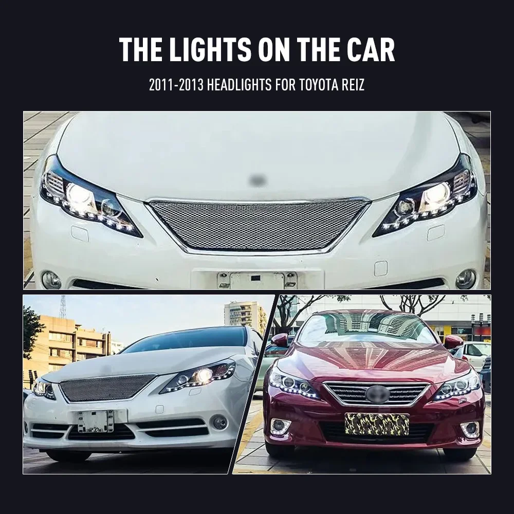 For Toyota Reiz 2011-2013 LED Car Headlight Assembly Car Styling Head Lamp Dynamic Tuning Light DRL Plug And Play Headlights