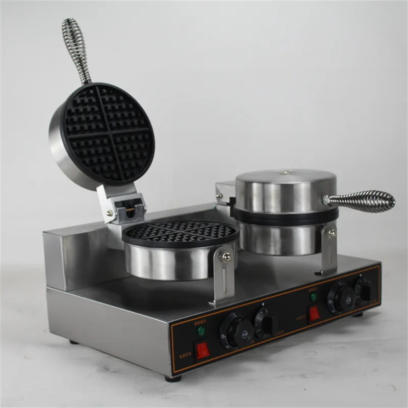 Mvckyi 2 Chiếc Điện Thương Mại Hai Đầu Tùy Chỉnh Tấm Size Lớn Hà Lan Tỳ Hưu Máy Làm Bếp Nhà LNON Dính Máy Làm Bánh Waffle