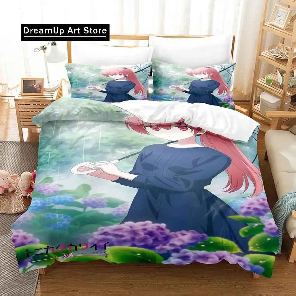 3D Anime Fly Me to the Moon Bedding Set Single Twin Full Queen King Size Bed Set Adult Kid Bedroom Duvetcover Set Anime Bed