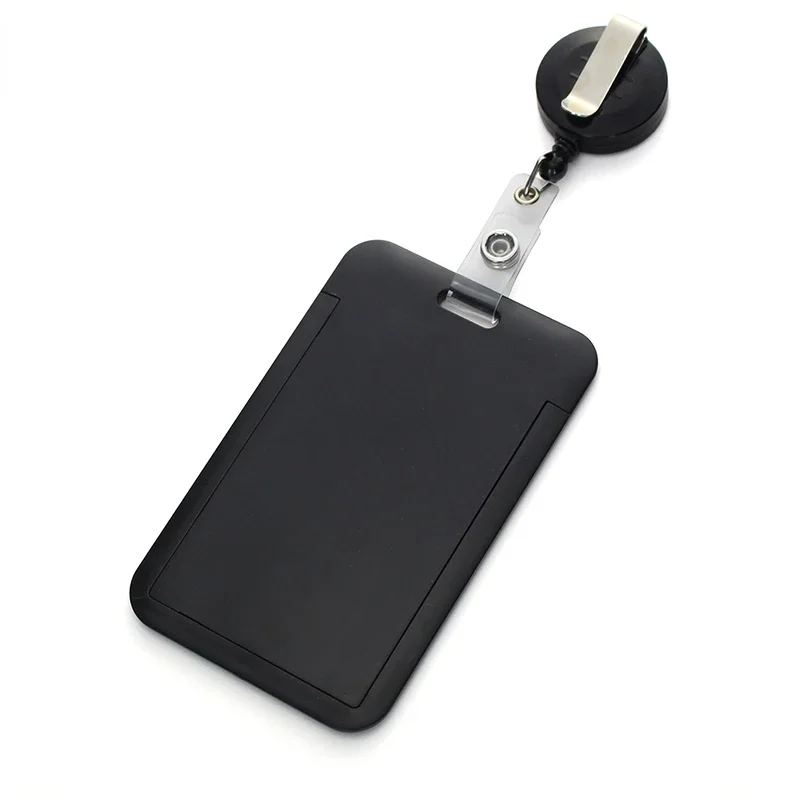 1pc Plastic ID Tag Badge Holder for Staff Work Pass Card Cover Sleeve with Badge Reel Exhibition ID Card Holder Protector Case