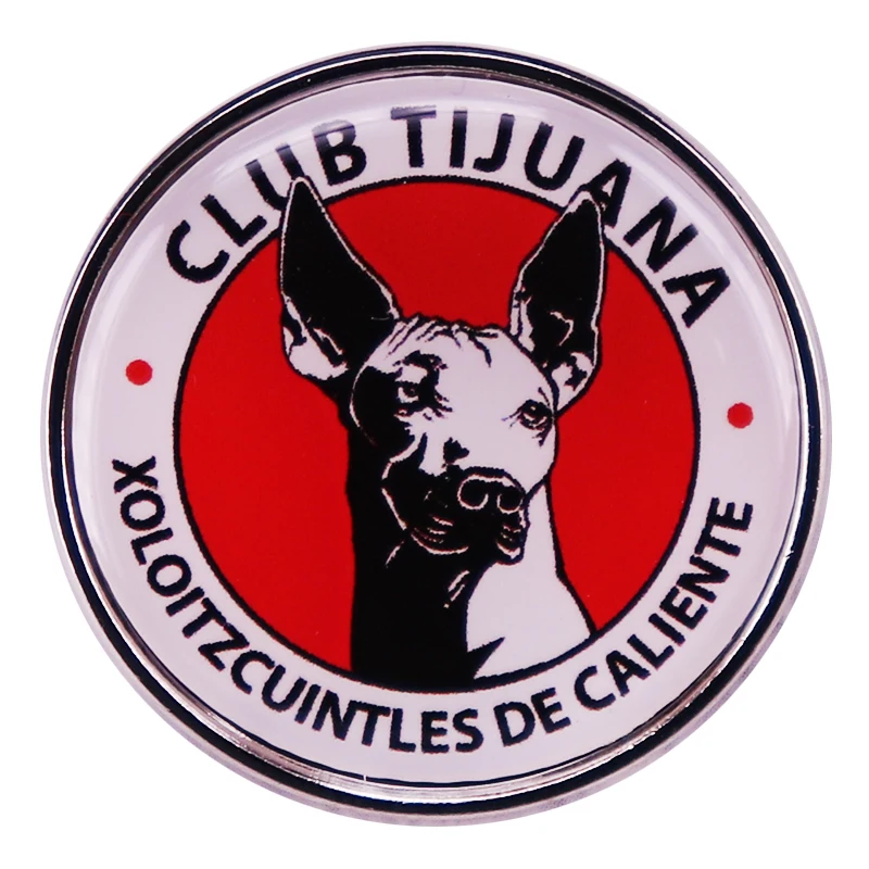 Mexican Football Club Tijuana Hunt Dog Logo Enamel Pin Backpack Pins Badge Brooch Jewelry Gifts