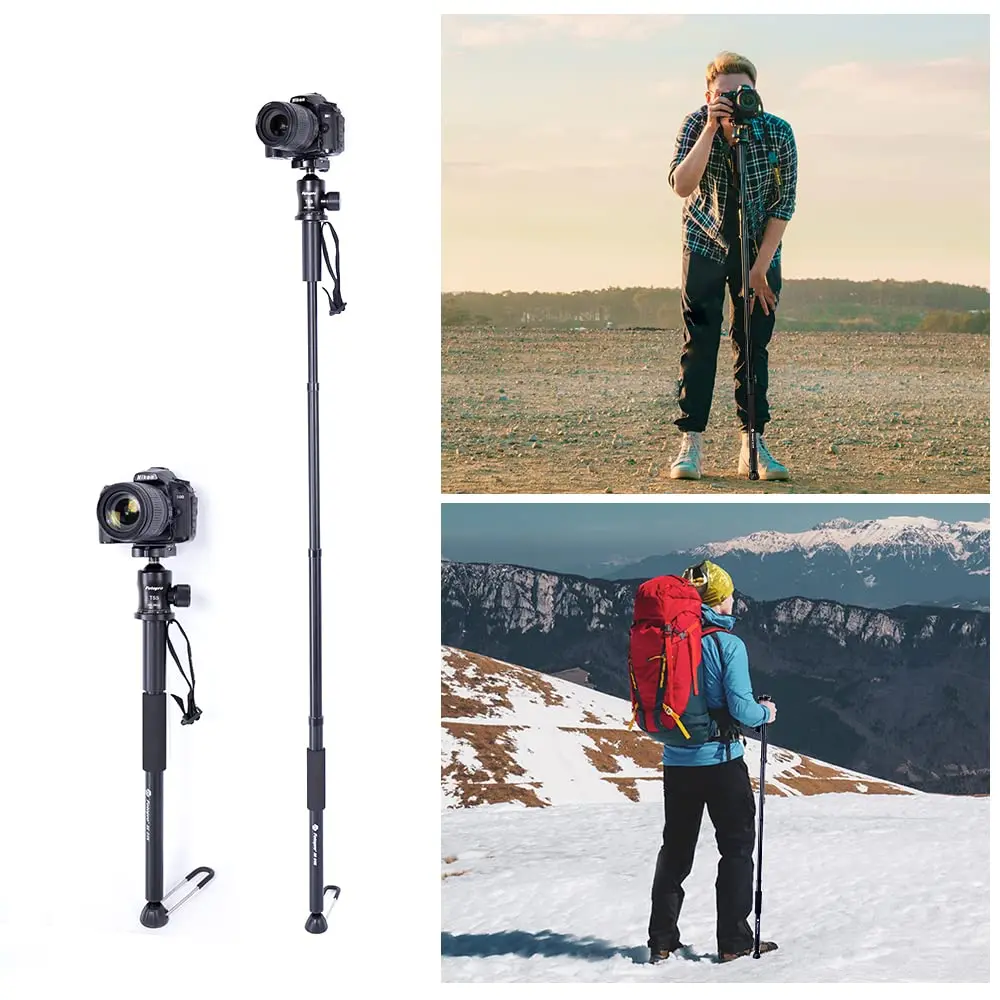 Fotopro 132cm Camera Monopod 4-Section Portable Compact Lightweight Travel Monopod for DSLR Camera Stabilizer AK-64N