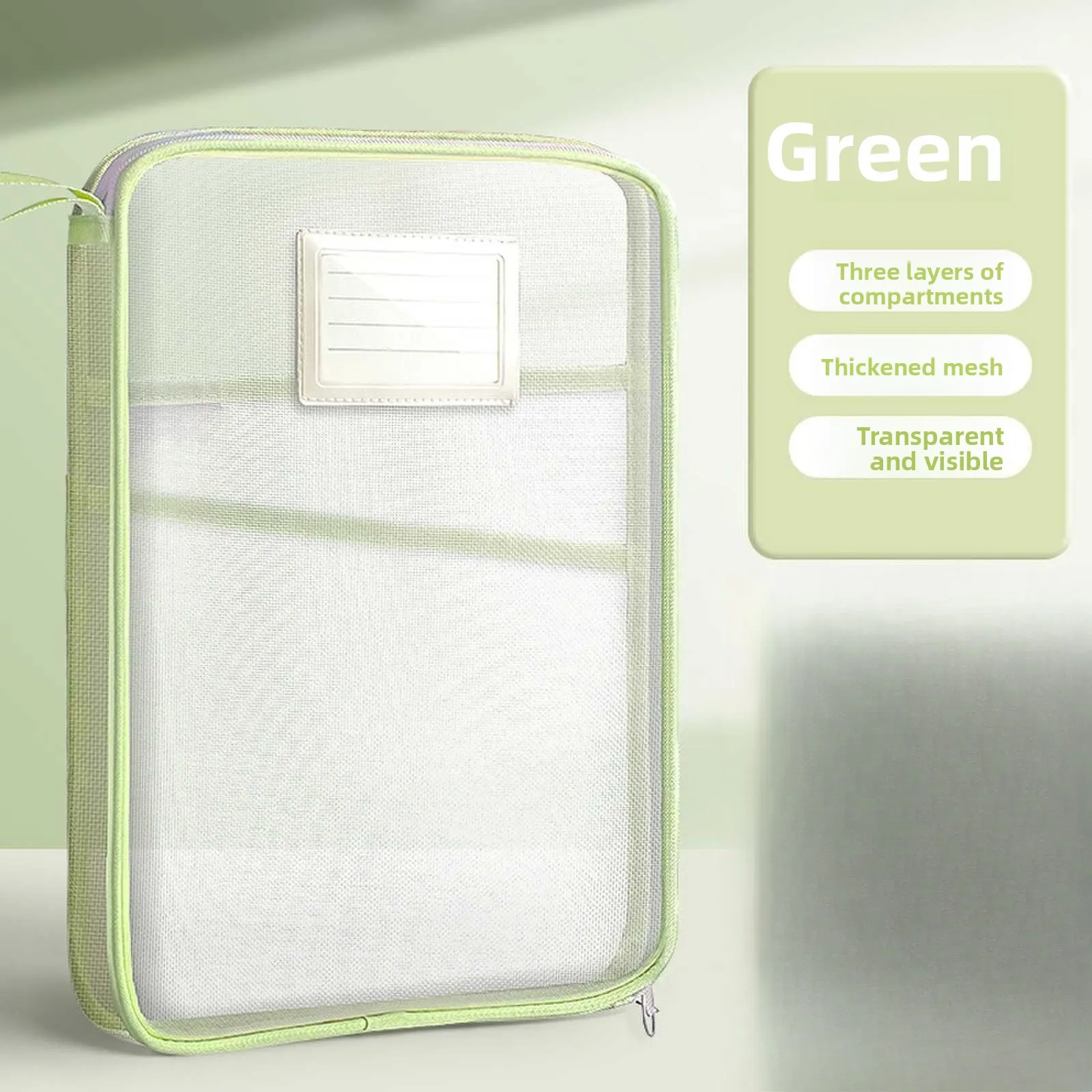 حقيبة كتب مقاس A4 للمدرسة، منظم شبكي بطبقة مزدوجة، سعة كبيرة، أساسيات الطلاب، الكتب المدرسية، مجلدات تخزين اللوازم المدرسية