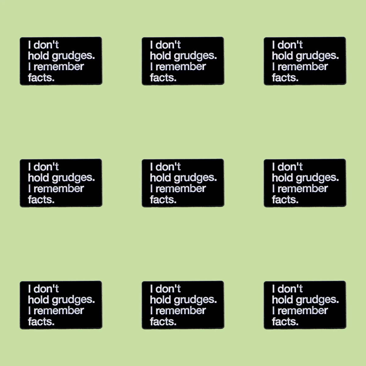 9pcs/Set I don't hold grudges I remember facts Enamel Pin Funny Quotes Brooch Lapel For Backpack Hat Badges Jewelry Friends Gift