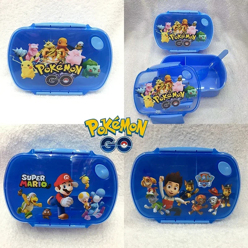 Cartoon Pokemon Pikachu Lunch Box Children Girl Boy Cute Lunch Box Portable Leak-proof Food Container Student Plastic Tableware