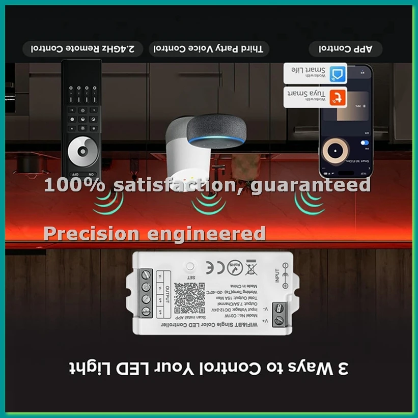 C01W Tuya Light Strip Controller& C02W 2.4G WIFI Bluetooth Mobile APP Smart Controller Intelligent Voice Control B-VVNB