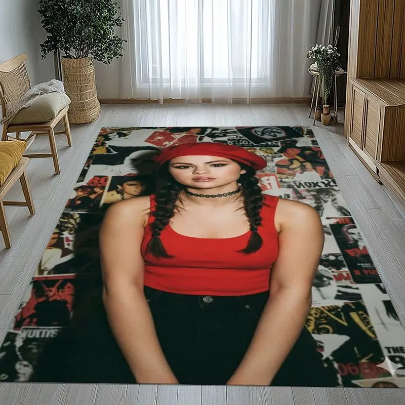 Fashion Selena Gomez Meme Star Area Rug,Soft Non-Slip Carpet Mat for Living Room Bedroom Playroom,Sofa Floor Rug,Home Decor Gift