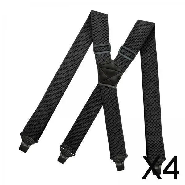 

Эластичные подтяжки X-образной формы, черные, усиленные, с четырьмя зажимами, регулируемые, для брюк, для мужчин и женщин