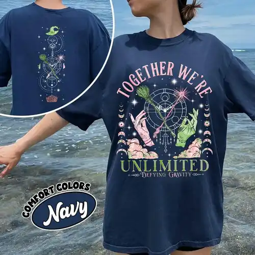 Imagen 2 del producto Wicked Together We're Unlimited Camisetas cómodas Defy Gravity Broomstick Magic Wand Tee Wizard Movie Fan Tee Y2K Top Streetwear