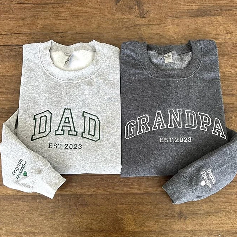 Felpe e felpe con cappuccio ricamate personalizzate Progetta le tue felpe con cappuccio personalizzate per tutti, testo personalizzato sulla manica,
