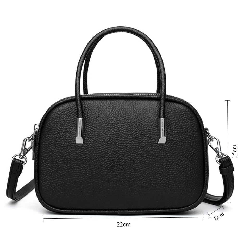 Genuine Leather Purses and Handbags 2 Layers Luxury Women Bag Cowhide Shoulder Bags for Women Designer Crossbody Bag Sac A Main