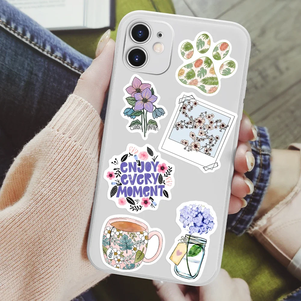 Lovely Floral Pattern Stickers DIY Toy Gift Decorative Graffiti Decal for Phone Luggage Laptop Bottles Scrapbook Waterproof