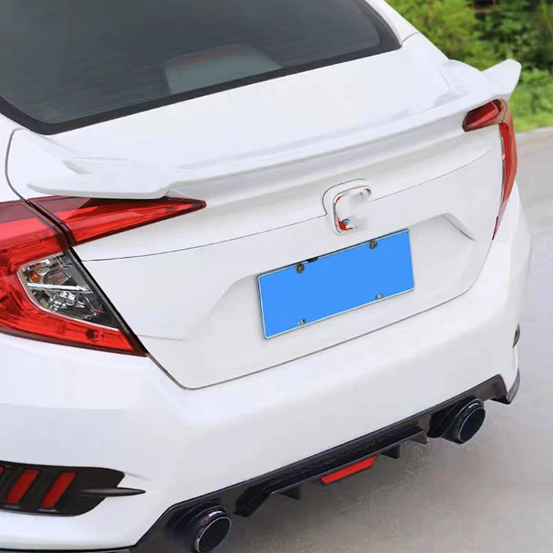 For Honda Ten Generations Civic 2016 2017 2018 2019 2020 ABS Material Unpainted Color Rear Trunk Spoiler Body Kit Accessories